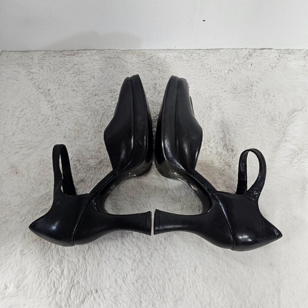 To The Max Black Peep Toe Pinup Punk Retro Ankle Strap Heels Size 6 - Picture 9 of 16